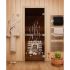 Дверь для бани DoorWood Эталон с рисунком 2000х800, 10 мм, 3 петли, коробка - листв. порода